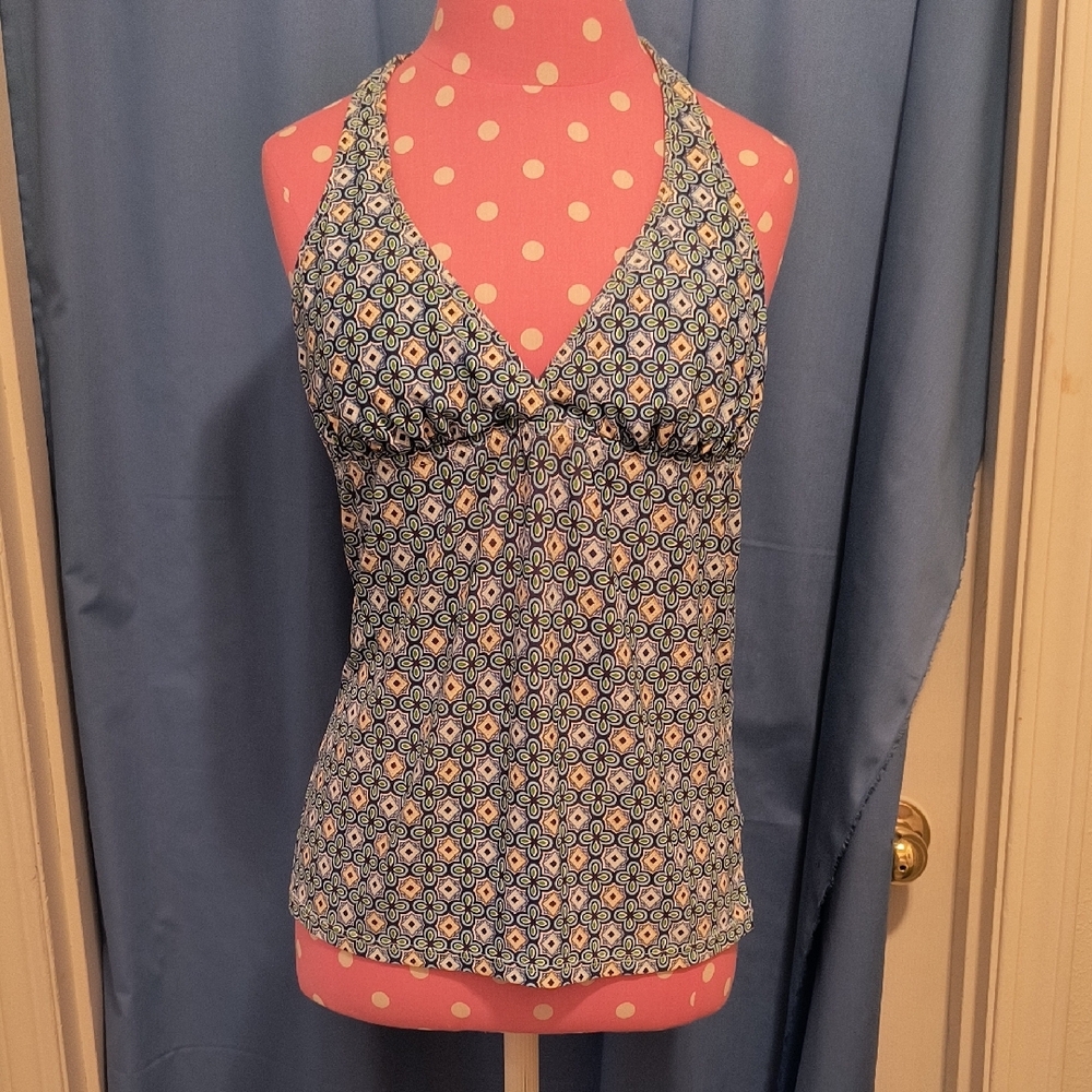 Athleta Periwinkle Patterned M Swim Halter Tankini